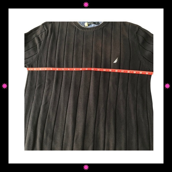 MEN’S NAVY BLUE SWEATER WITH WHITE TRIM ON CUFFS, NECK & BOTTOM BY NAUTICA XL - Picture 4 of 7